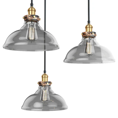 ARTCRAFT 3-Light Bronze and Copper Pendant Suspension — Ver 2