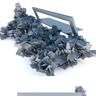 bench with juniper — Вид 3
