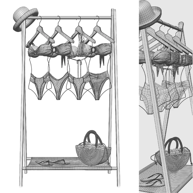 Set of swimwear and beach accessories for the store — Descargar