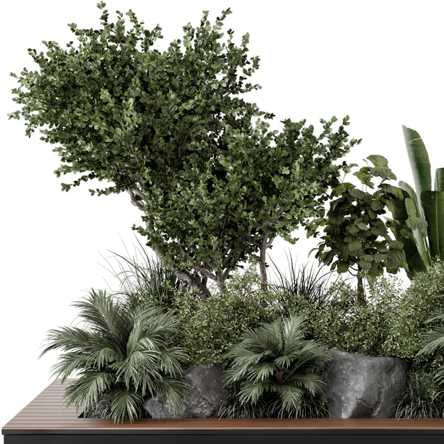Outdoor Garden set bush and Tree - Garden Set 637 — Скачать