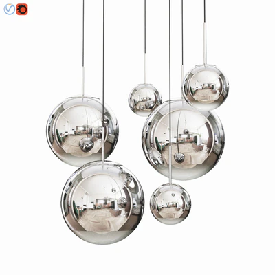 Mirror Ball Pendant Chrome Dinning Light Set — Descargar