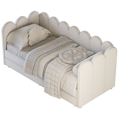 Children's bed Tabby 90 Velvet Yellow — Ver 3