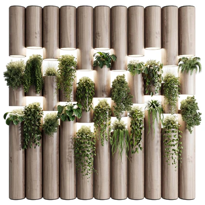 plants set partition in wooden frame- Vertical graden wall decor box 30 — Вид 1