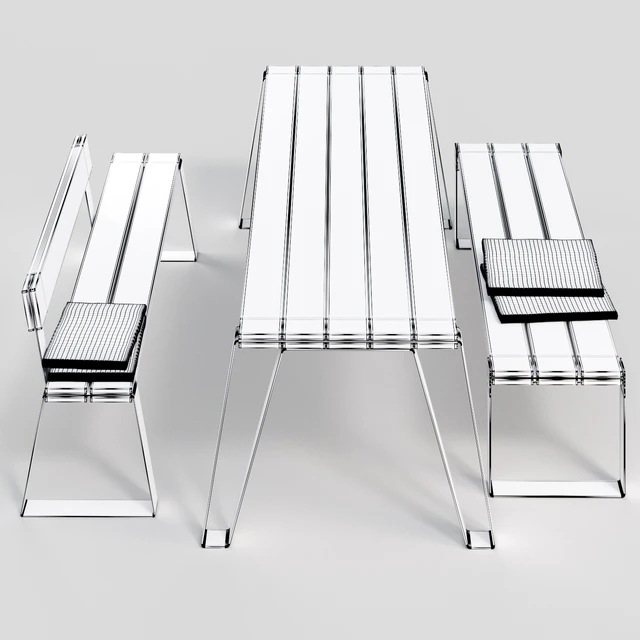 Outdoor furniture VONK table and benches — Descargar