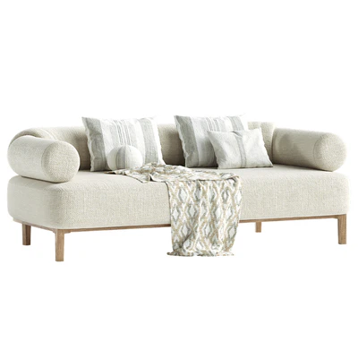 Contemporary Sofa Upholstered in Bouclé Fabric — Ver 2