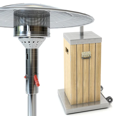 Street infrared gas heater wood — Ver 2