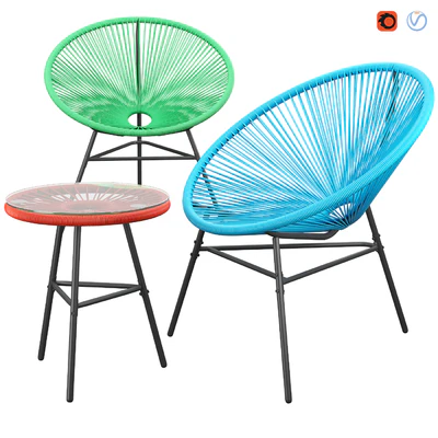 Accent Chairs with Table — Ver 1