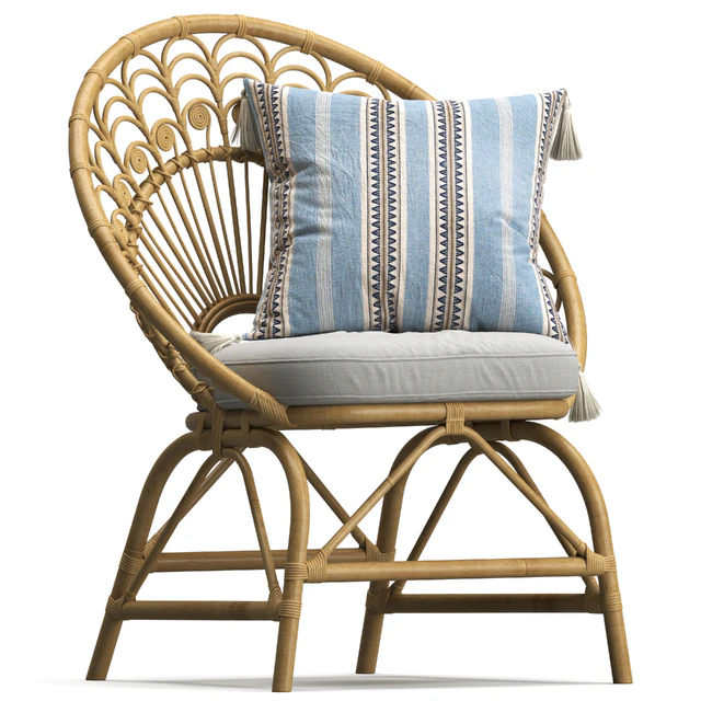 Rattan Vintage Armchair Peacock — Скачать