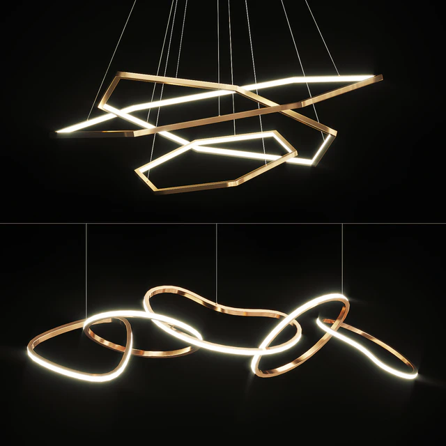 Geometric LED Ring Chandeliers — Descargar