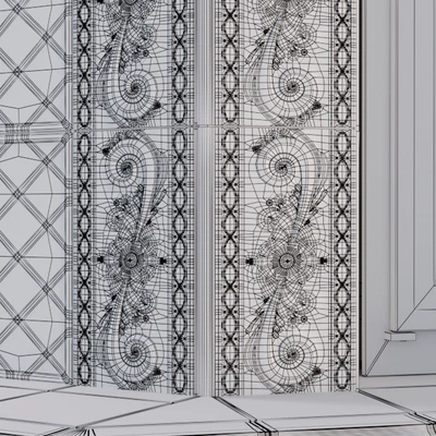 Stove - corner fireplace with tiles — Ver 2