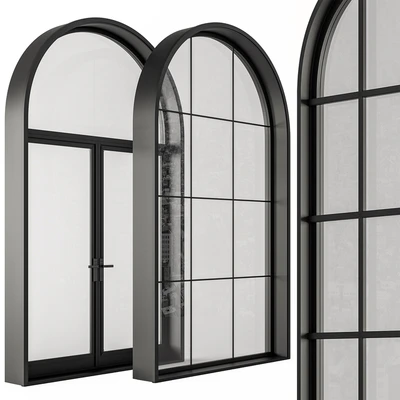 Black Modern Arched Window - Windows Set 07 — Ver 3