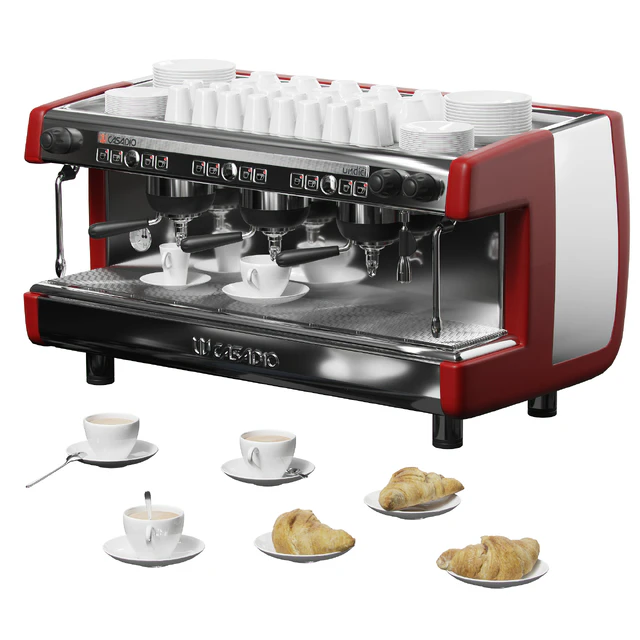 Casadio Undici A3 coffee machine with croissants — Descargar