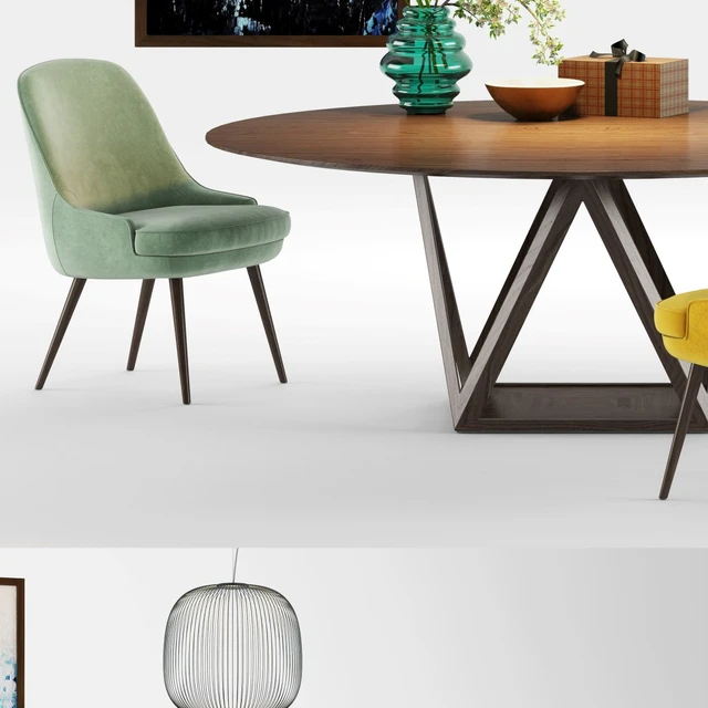 Walter Knoll Tobu Table and 375 Chair — Descargar