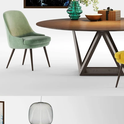 Walter Knoll Tobu Table and 375 Chair — Ver 2
