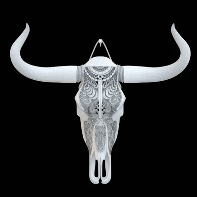 Carved cow skull — Ver 2