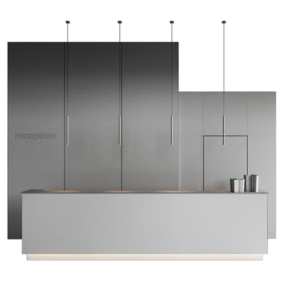 metal water reception desk — Ver 2