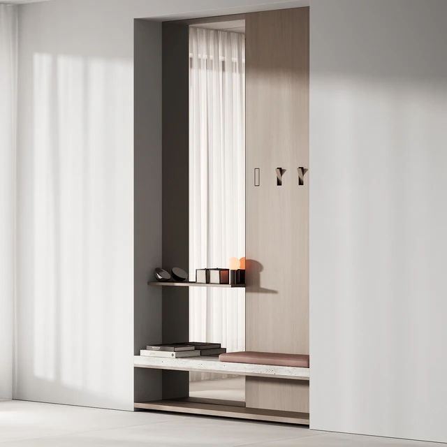 142 hallway zone 01 minimal wood japandi 01 — Скачать