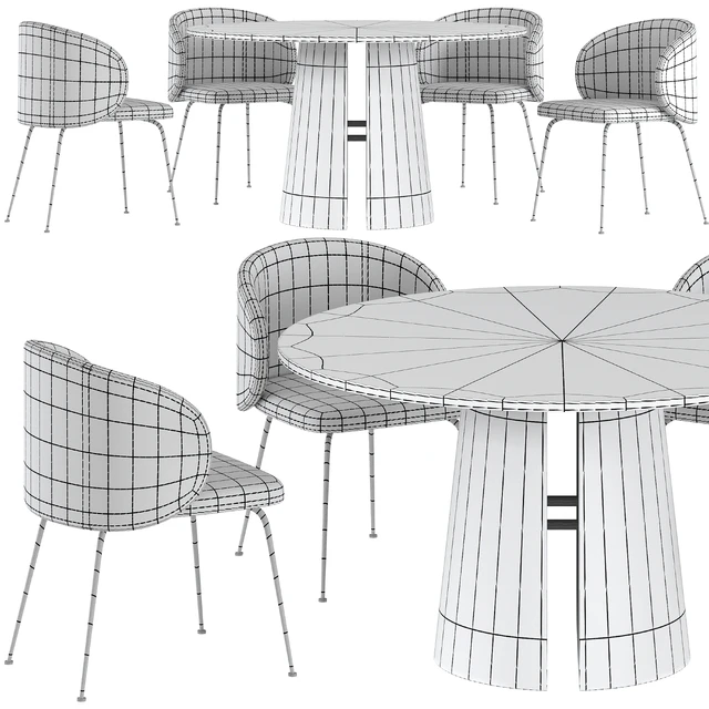 Dining table Teulat Cep + chair La Forma Minna — Descargar