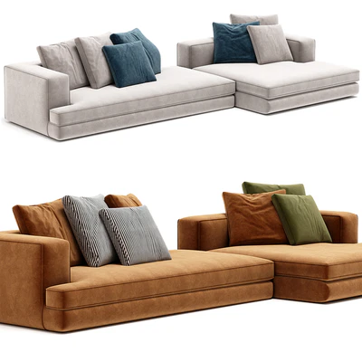 ARBITER Sofa with chaise longue By Maxalto — Ver 2