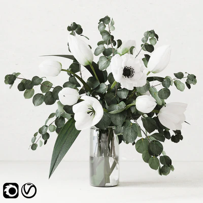 Eucalyptus bouquet with tulips — Вид 1