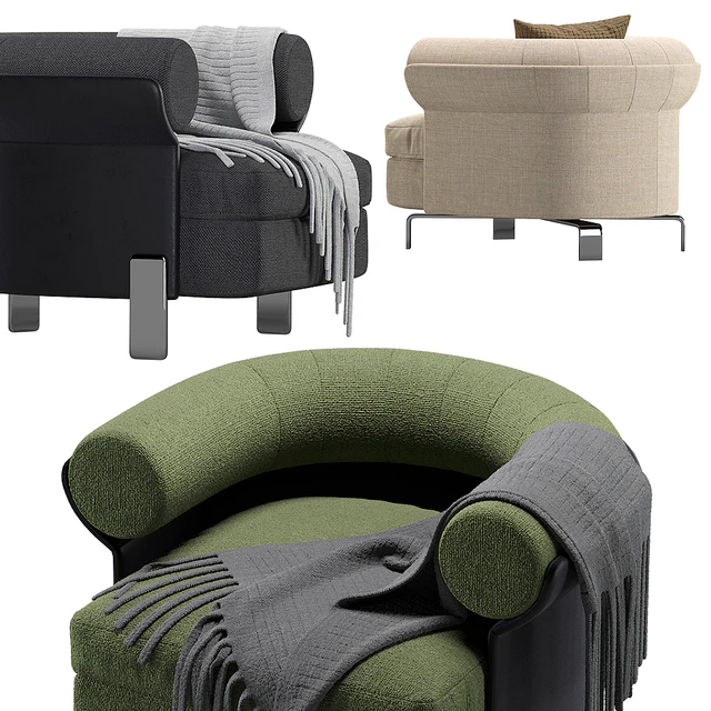 Minotti Mattia armchair 4 colors version — Скачать
