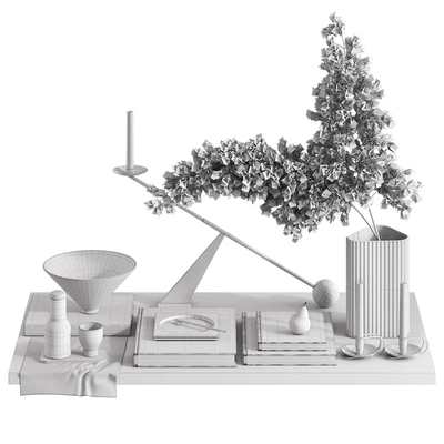 Decorative set by MENU SPACE with pine branches — Ver 2