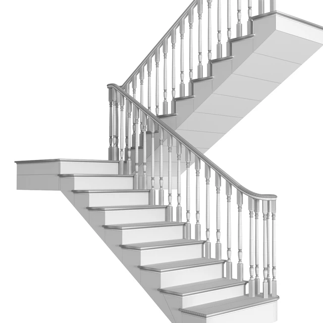 Staircase in classic style.Classic Modern interior stair — Descargar