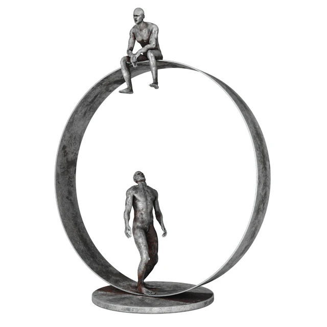 Decorative Sculpture With 4 PBR Metal Materials — Descargar