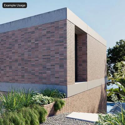stack bond sandfaced brick wall texture pink — View 3