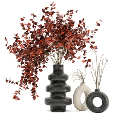 Indoor Dry Plants in rusty Concrete Pots - Set 80 — Ver 1