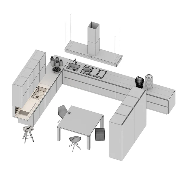 Kitchen Poliform Varenna Twelve 2 (vray GGX, corona PBR) — Descargar