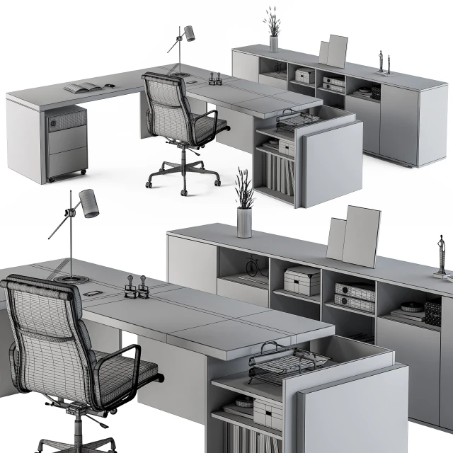 Office Furniture - Manager Set03 — Скачать