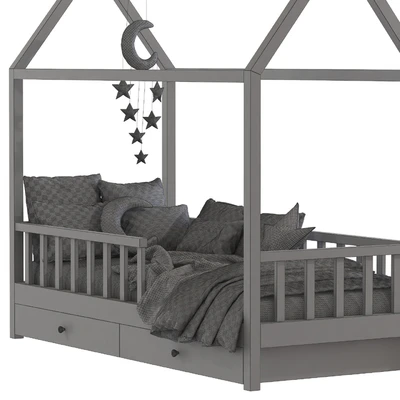 Childrens bed with columns 6 — Ver 3