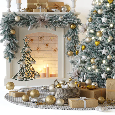 Christmas tree with fireplace — Ver 3