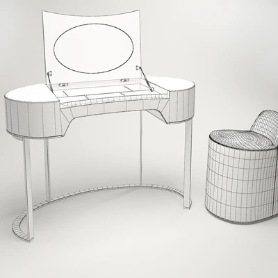 BAXTER YVES DRESSING TABLE, NINA POUF — Ver 2