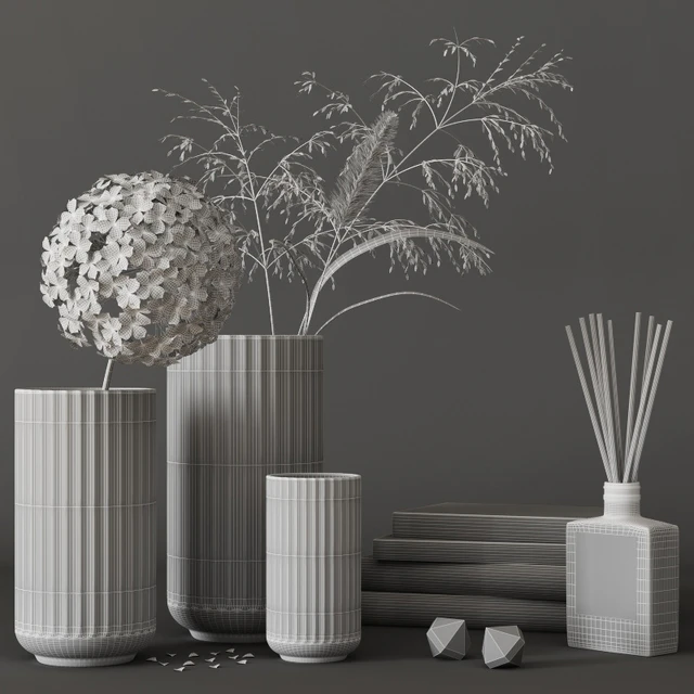 decorative set with hydrangea and field plants 08 — Скачать
