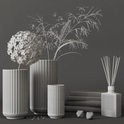 decorative set with hydrangea and field plants 08 — Вид 2