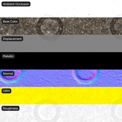 circular patterned concrete road texture — Ver 6