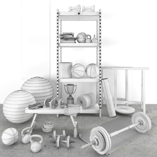 blue and gray sport set - home gym — Descargar