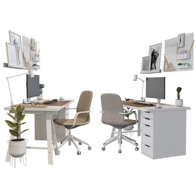 Ikea office workplace white A01 — Descargar