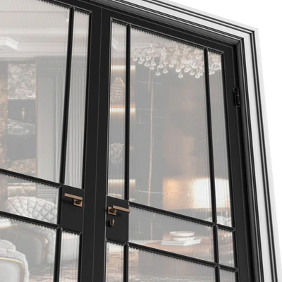 Межкомнатные Двери в стиле Ар-деко с рифленом стеклом. Entrance Art Deco interior Door — Вид 2