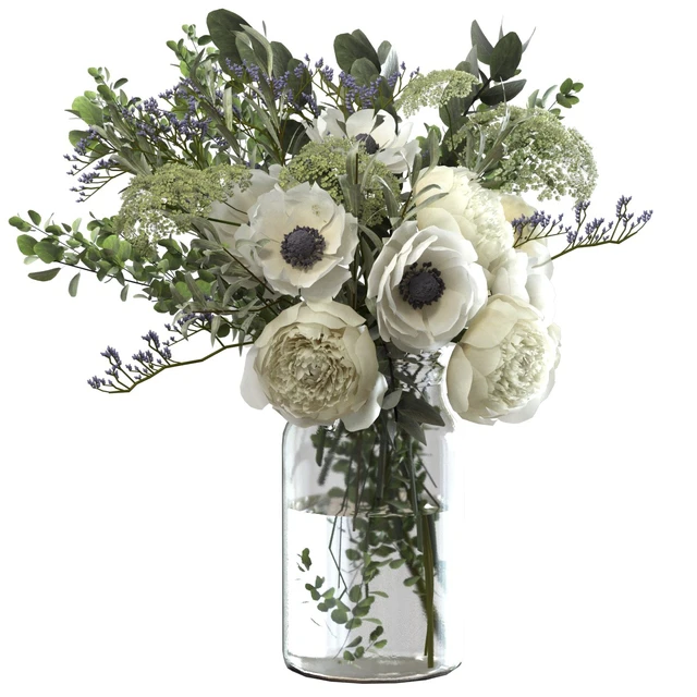 Bouquet with flowers and eucalyptus — Descargar