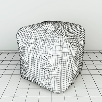 MOROCCAN LEATHER SQUARE POUF — Ver 2