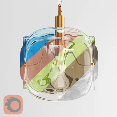Colored glass pendant lamp Lampatron TRINO — Ver 2