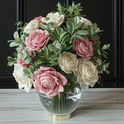Flower Set 049 pink and white rose — Ver 2