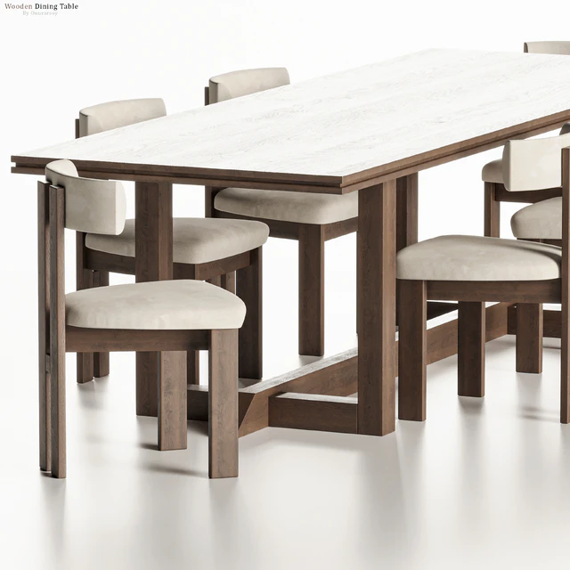 Es Taller Wooden Dining Table with Chairs — Скачать