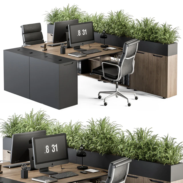 Office Furniture - employee Set 45 — Скачать