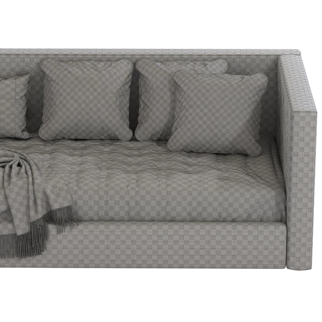 Cushy Upholstered Platform Corner Bed 2 — Descargar