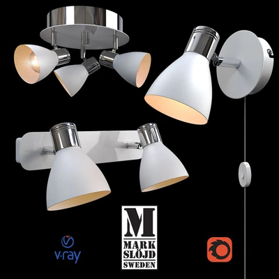 Ceiling and wall light from MARKSLOJD, Sweden, HUSEBY. — Ver 1