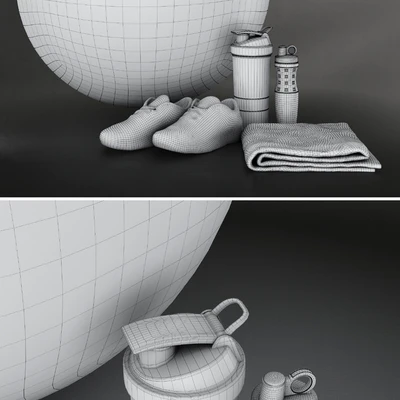 Fitness set for gym decorating. Sport equipment. Set — Ver 3